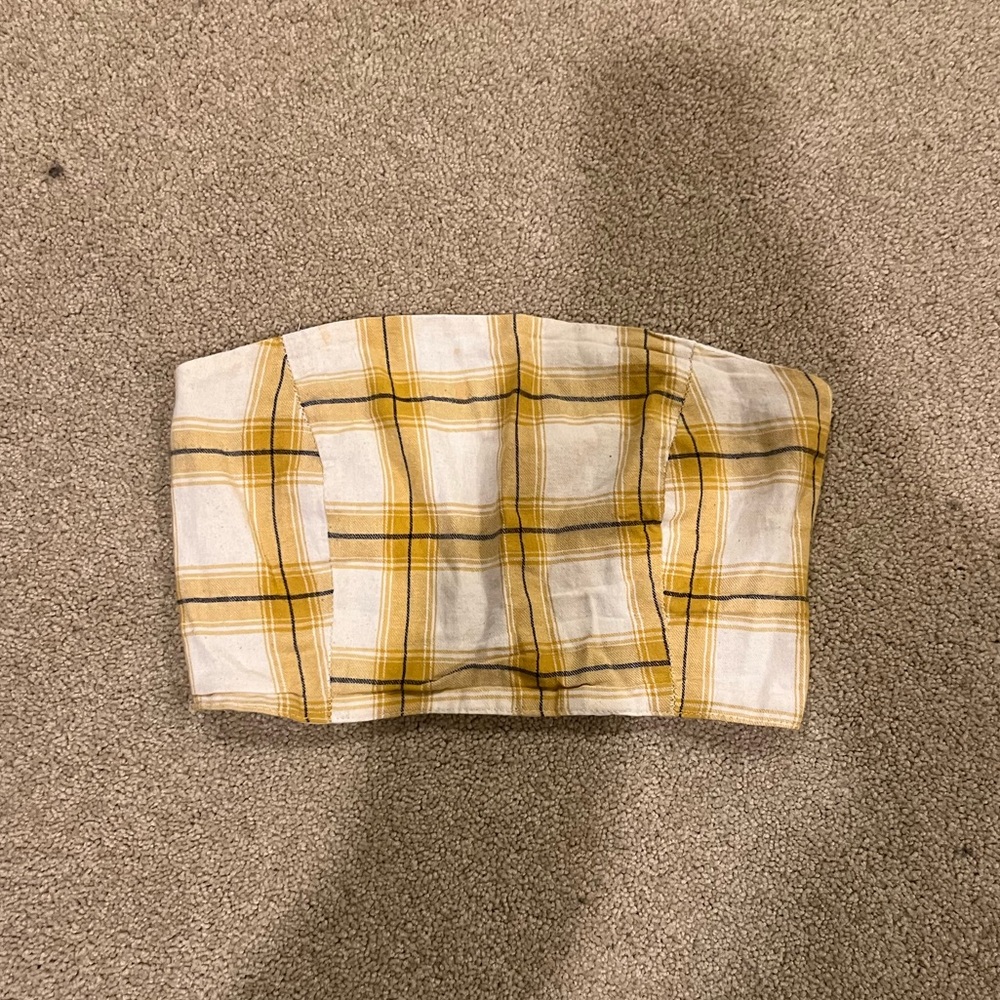 Plaid yellow tube top